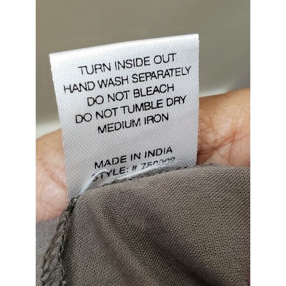 IVY Jane Embroidered Gray Cotton Round Neck 3/4 Sleeve Knee Length Dress Size XS - Picture 11 of 12